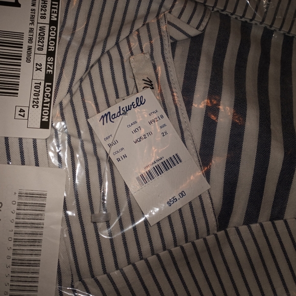 NWT MADEWELL TOP Butterfly Stripe Play Bluish Gray 2X - Picture 6 of 9